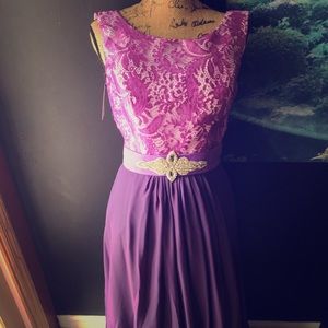HOT 2 tone purple Gown size Sm by Azbro